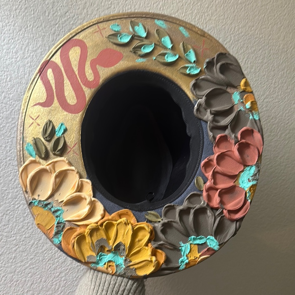 Hand-Painted Floral Hat by YAYA